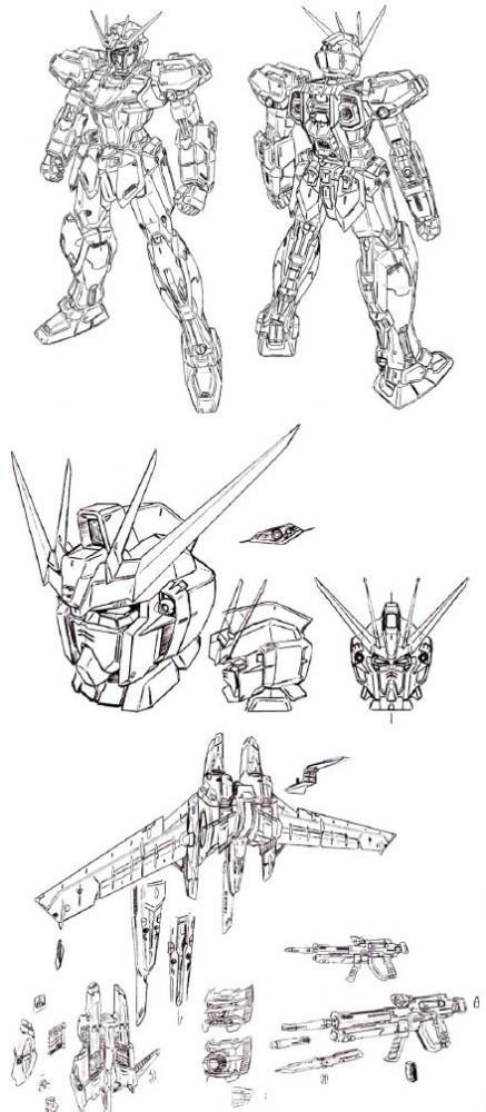模玩控:高達線稿圖集,大家能認出都是什麼機體嗎?_騰訊新聞