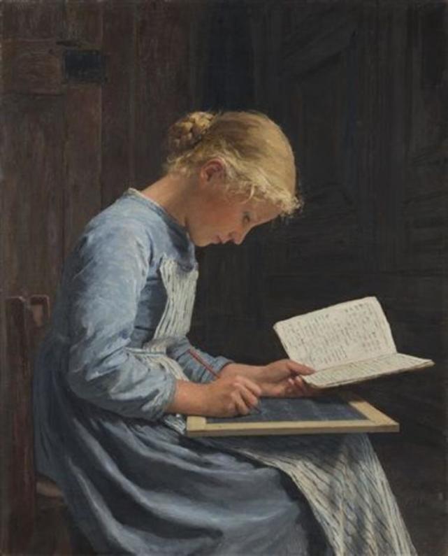 读书的女人名画图片