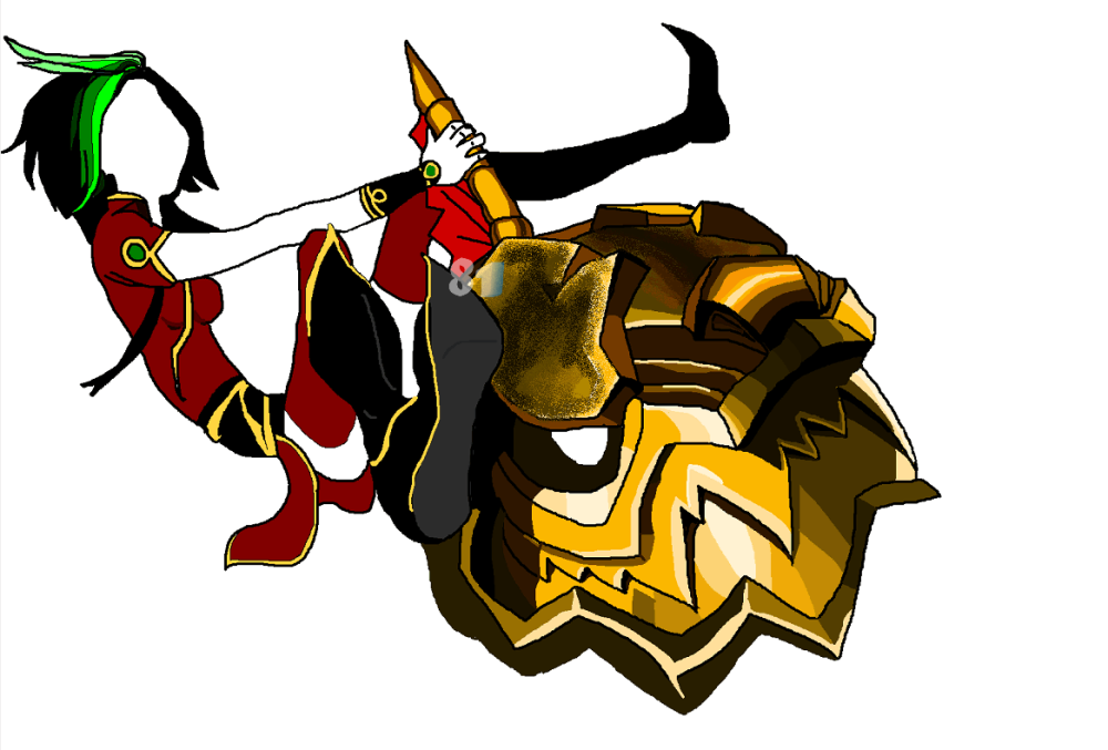 英雄联盟原画临摹神龙烈焰金克丝