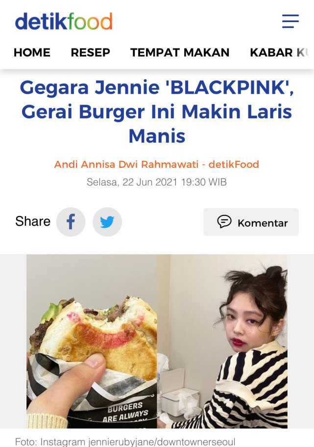 所谓的jennie效应!一个汉堡出镜让汉堡店大排长龙!