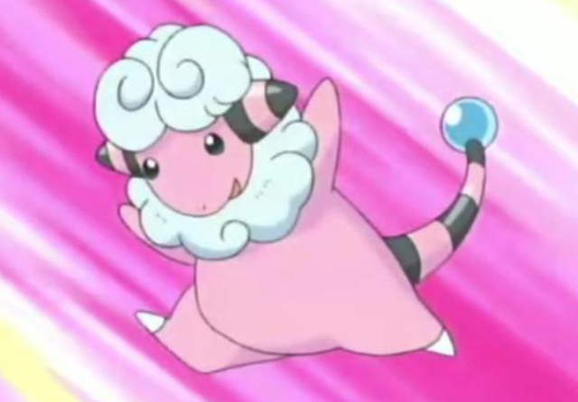 神奇宝贝图鉴no180橡胶般的皮肤不会导电茸茸羊