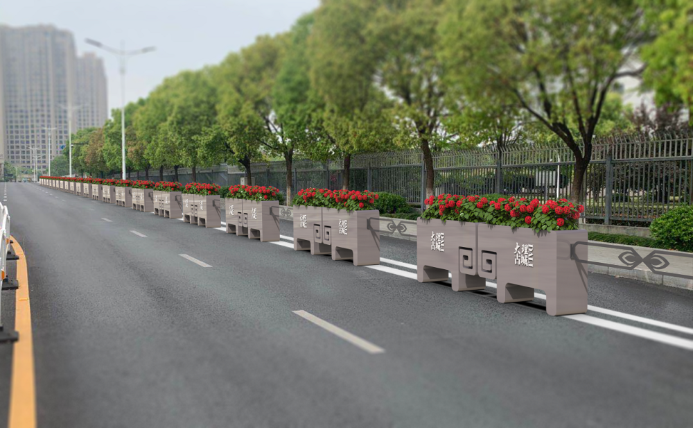 城市道路隔离带窄护栏花箱来解决 腾讯新闻