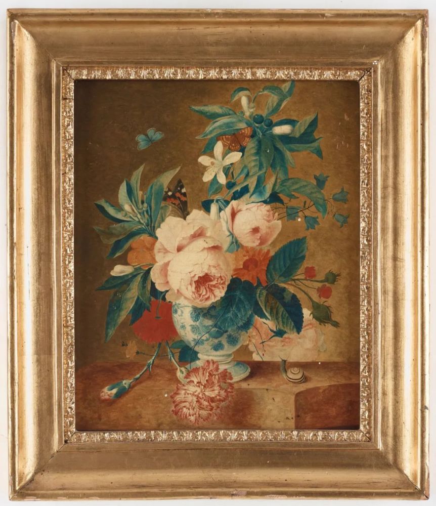 高価値セリー メルカリ 絵画 絵 額付き(銀）油絵 uF6-113802 花（ばら 