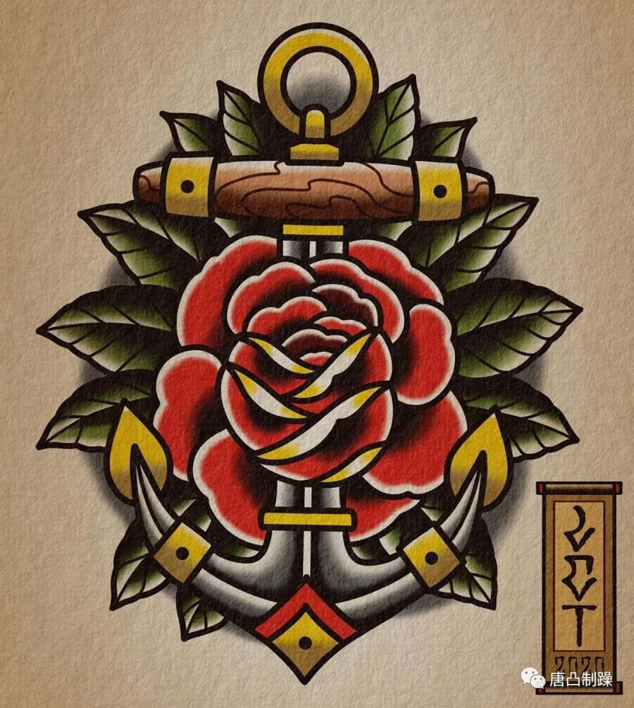 脱颖而出的oldschool纹身的经典素材航海文化是比较有代表性的在欧美