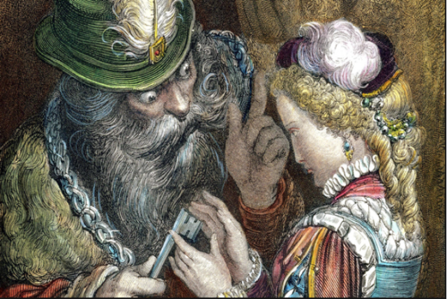 蓝胡子将钥匙给妻子