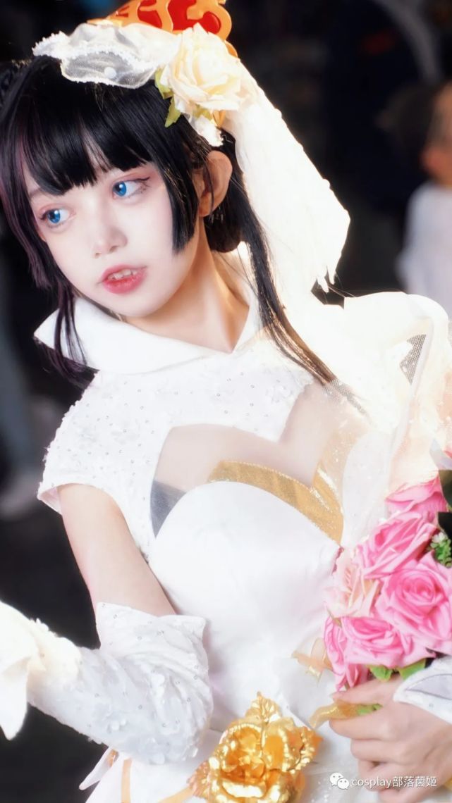 cos:王者荣耀小乔纯白花嫁cos正片@糖糖