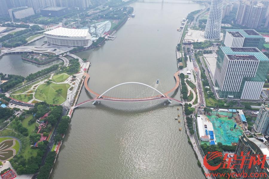 你好海心桥广州首座跨江人行天桥今早开通