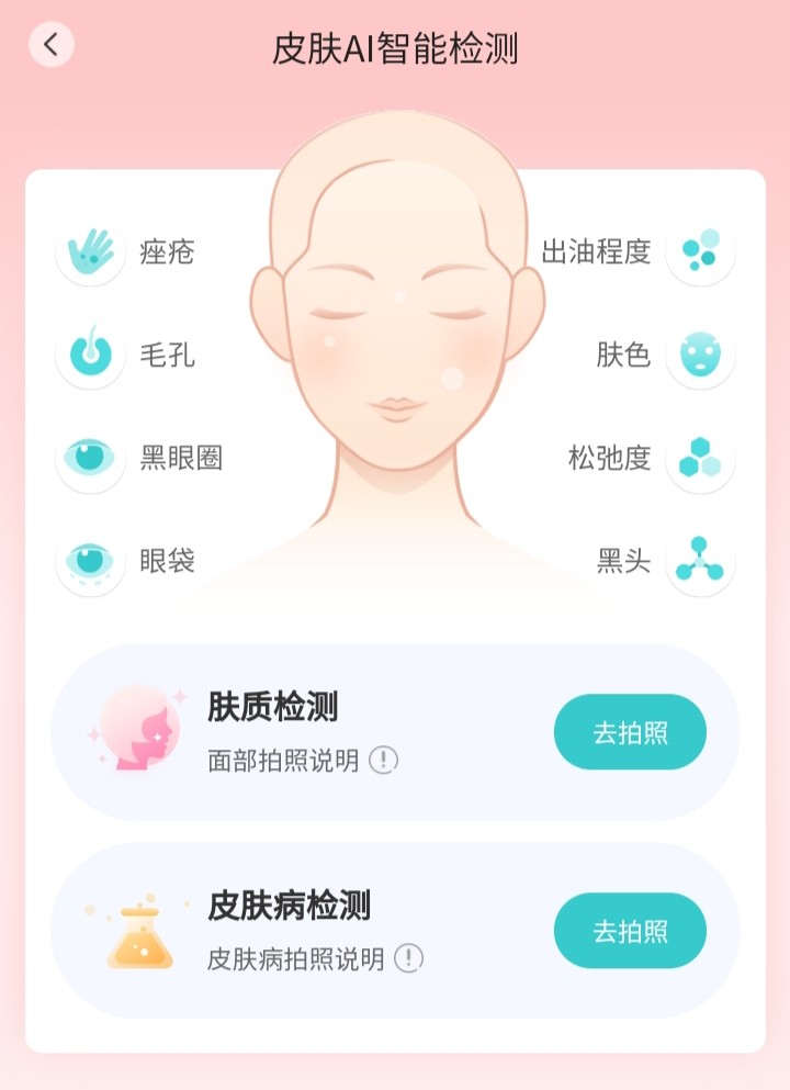 记者在一款软件中试用了"皮肤病检测"功能,该工具只需要用户拍一张