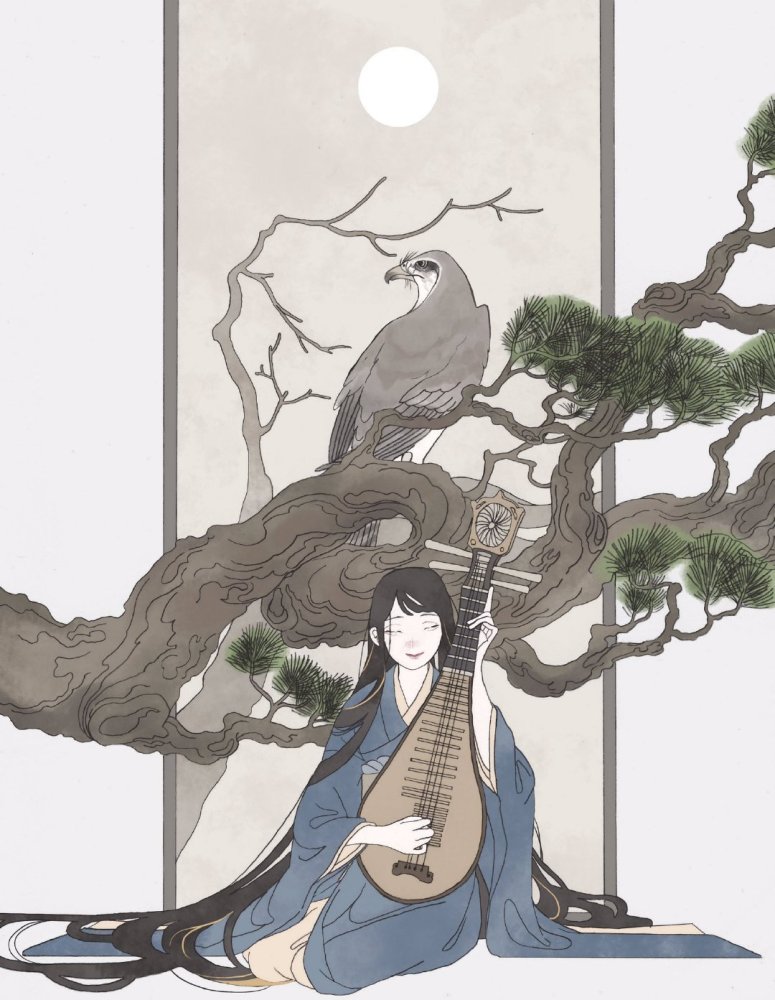 一组线性古风神话唯美插画 日本插画师すり饵