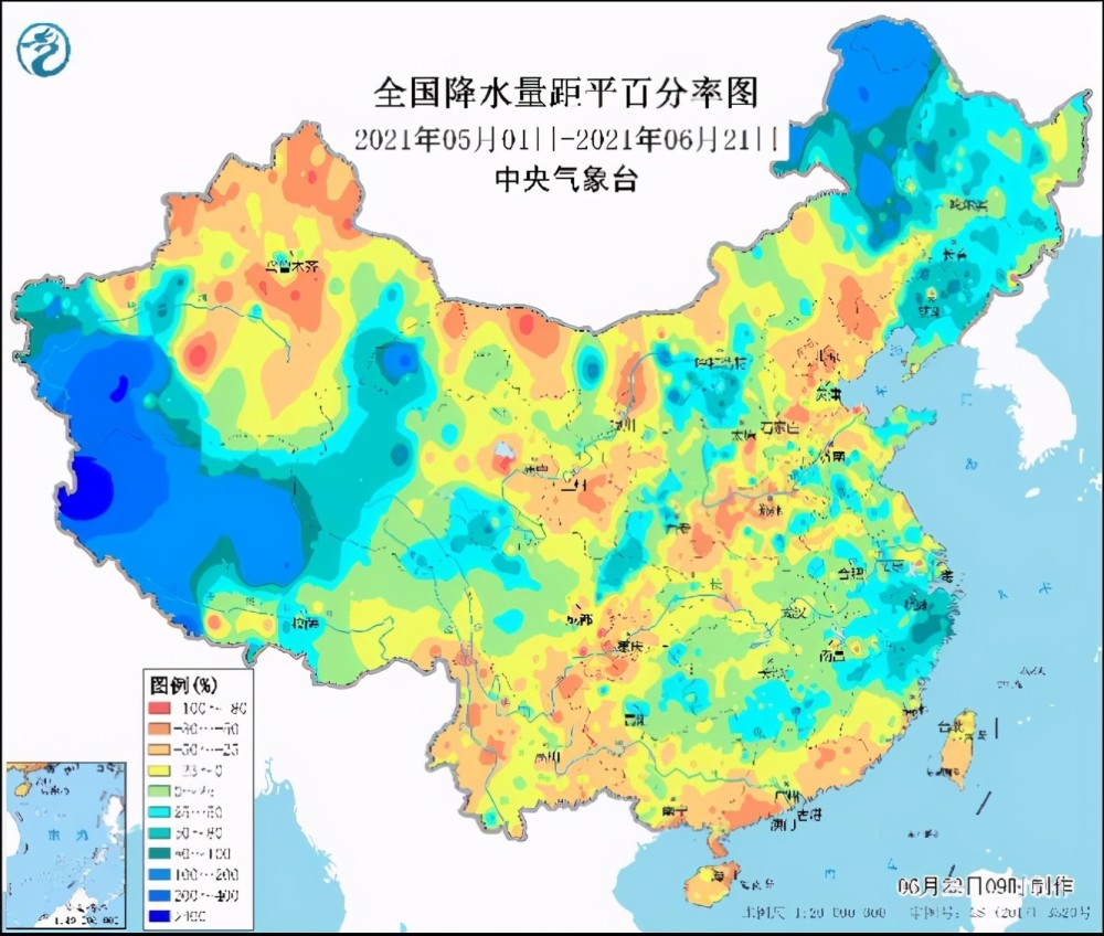 5月以来,东北地区累计降水量普遍在100毫米以上,较历史同期偏多20%