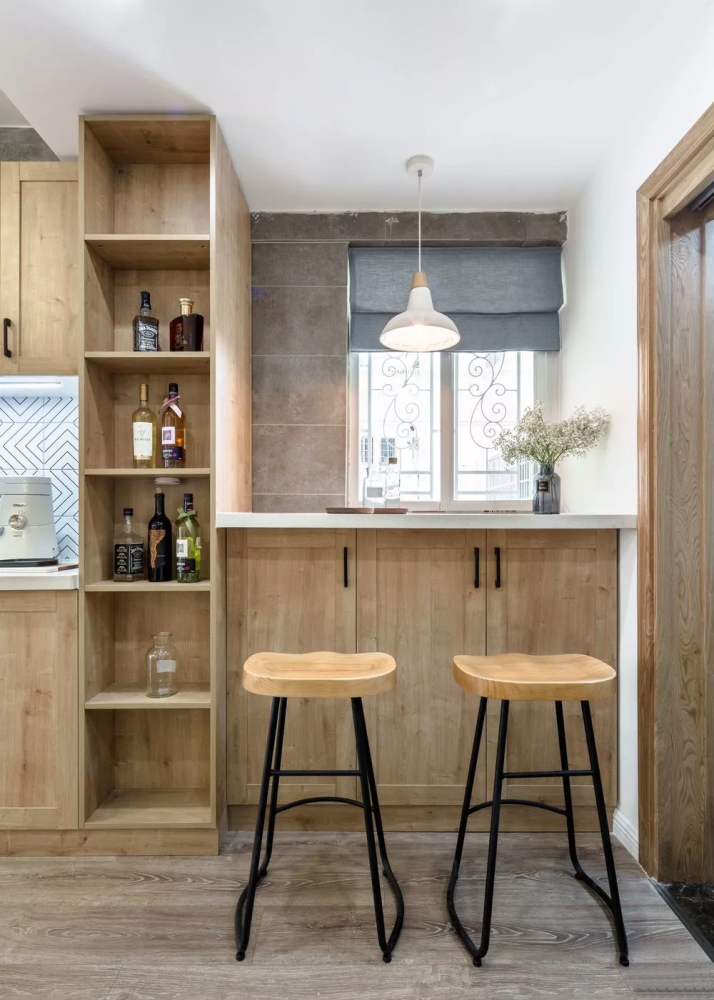 118㎡三居室,北欧混搭日式设计,头一次见在沙发墙开个大洞