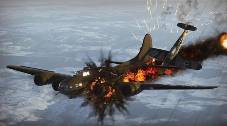 上天空的易北河特攻队飞行员大部分都被野马战斗机和轰炸机的炮手击落