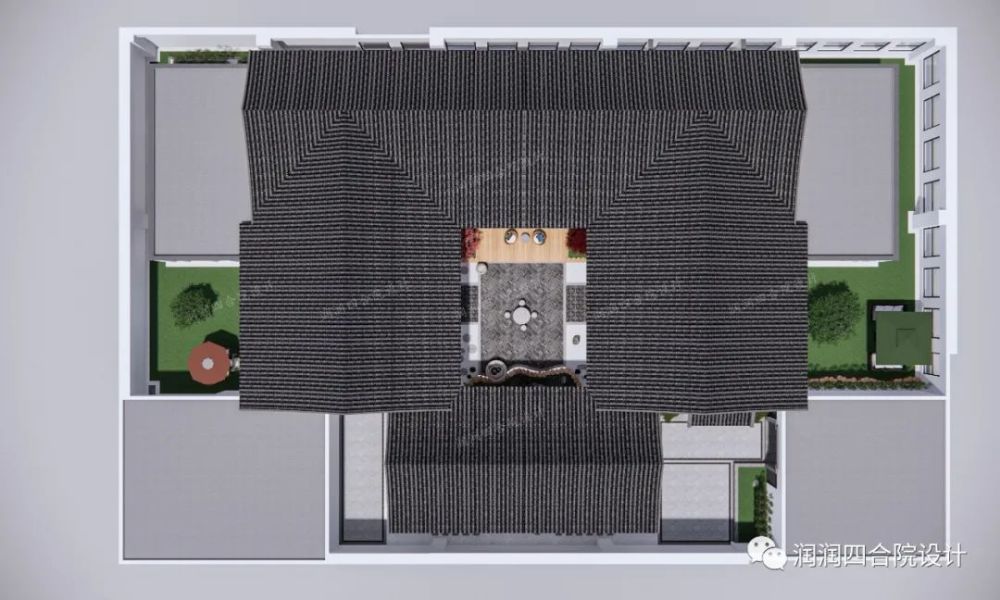 樓頂四合院公司接待會所輕中式四合院41×24——潤潤四合院設計劉鷹