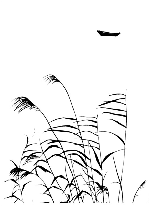 超级简单的钢笔风景画又来啦画一次就会了一起来画芦苇吧