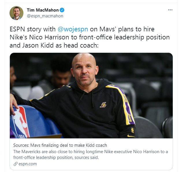 nba 重磅！基德正式成为独行侠主教练，东契奇要起飞，将学怎样砍三双！