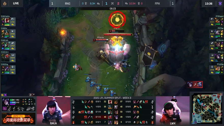 fpx21战胜rngdoinb克烈冲锋陷阵势不可挡