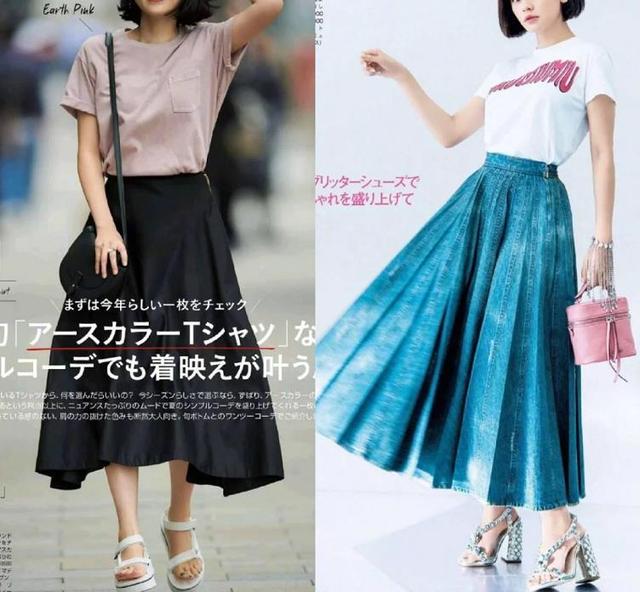 奔四的女性 夏日穿衣仅用t恤 半身裙 就可以穿出优雅气质感 腾讯网