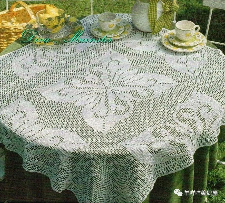 钩针方形桌布