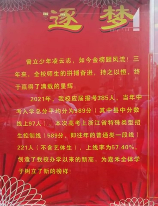 因近几年高考成绩显著,真正实现低进高出,2018年以优异成绩通过浙江省