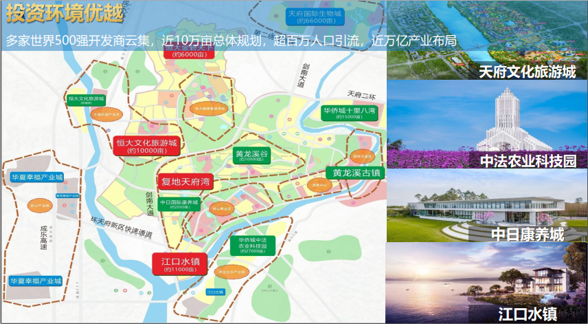 两万七千亩华侨城中法农业科技园,一万五千亩华侨城十里八湾,约两千亩
