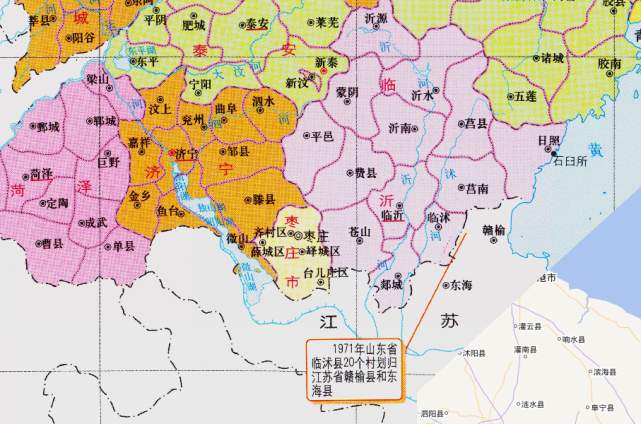 山东与江苏的区划调整,当年54个乡村,为何分给了江苏省?