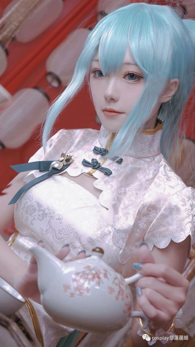 cos:初音未来旗袍cos正片@蓝多余