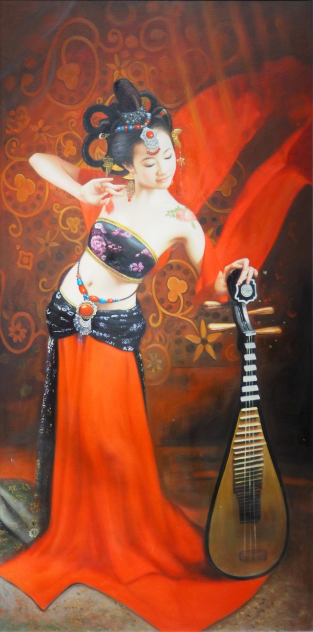 毕志勇作品《敦煌飞天之一》  80x160cm 布面油画 2018