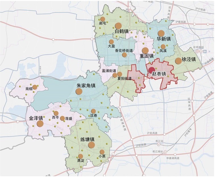 青浦區趙巷鎮趙巷鎮本次規劃範圍為趙巷鎮行政轄區,東側與徐涇鎮相接