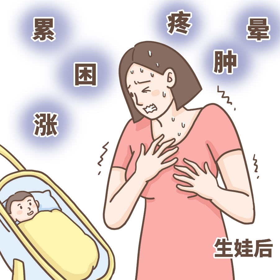有时还会出现堵奶,涨奶,乳头吃破流血……严重时还会乳房肿胀疼痛