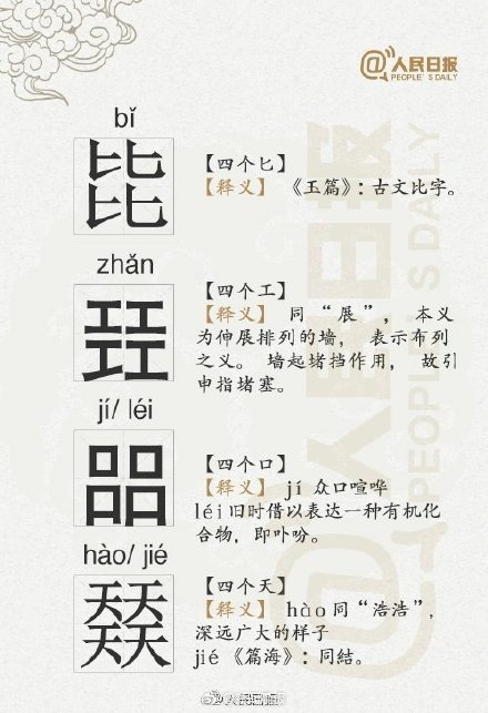 涨知识!有趣的四叠字,你能认识几个?|汉字|中国文字