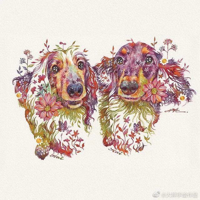 装饰画|花一样的狗子
