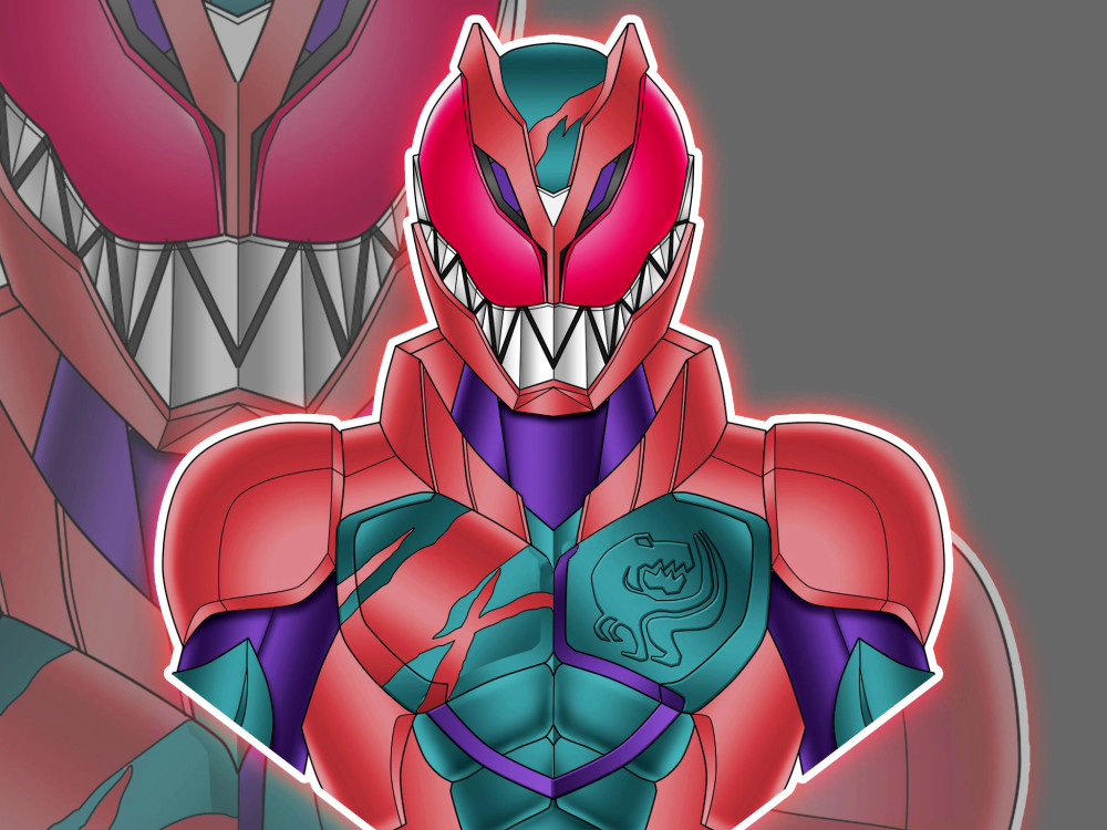 假面骑士粉丝重绘变身形态女武神狮豹合体辉煌圣刃超越原型