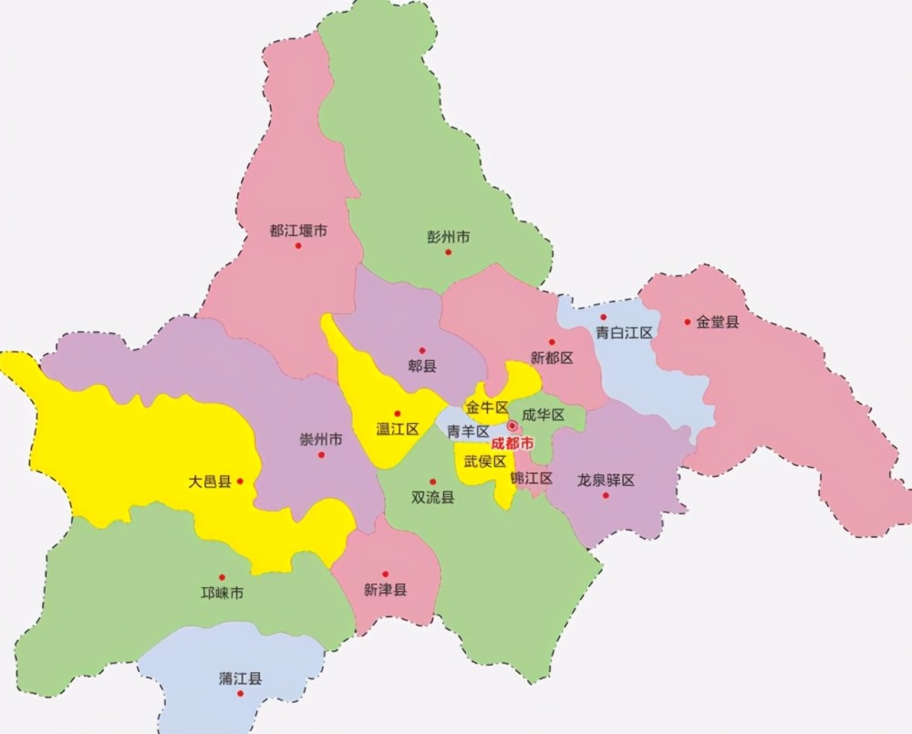 成都区域分布图2020图片