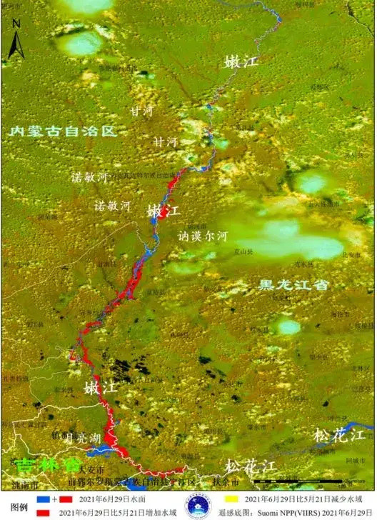 截至2021年6月29日,嫩江流域和松花江干流吉林省白城市和松原市段水域