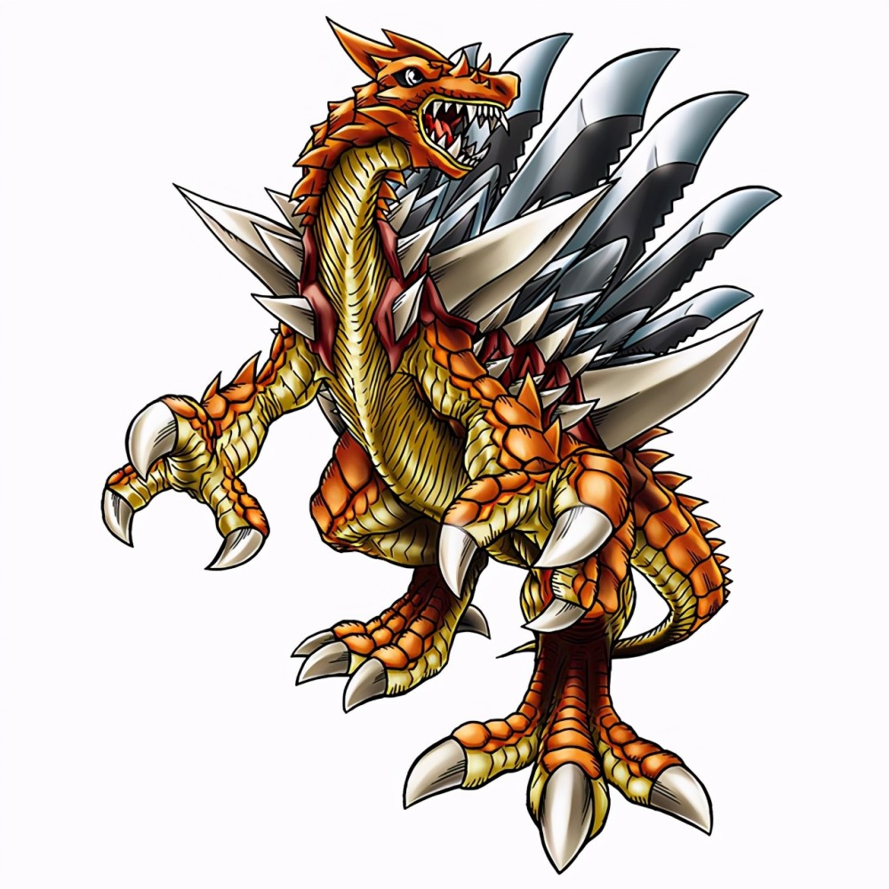 棘龙兽スピノモン spinomon栖息于绿色茂密的原始森林中的恐龙型数码