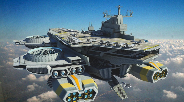 未来科幻太空母舰舰队图片