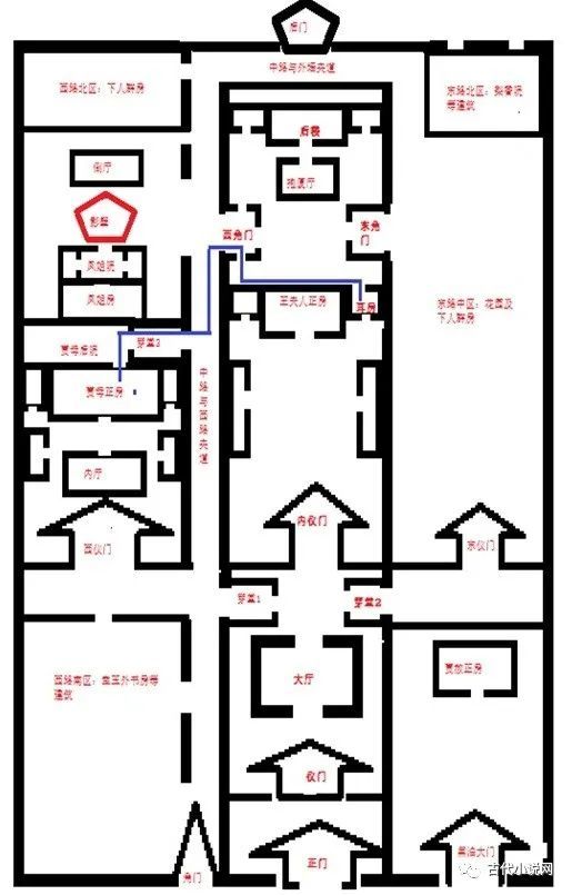 石問之:榮國府平面圖的一大難題:鳳姐院的位置——《紅樓夢》第三回中