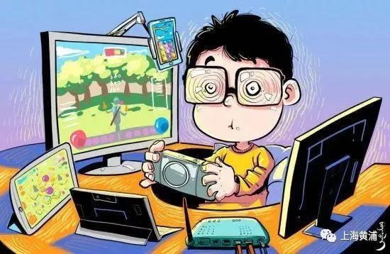 随着电子产品在青少年群体中的普及,引发的视力下降,沉迷网络游戏