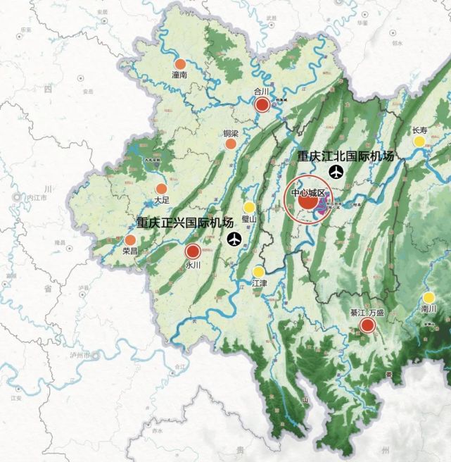 重庆正兴国际机场大致区域从终端设计吞吐量我们可以做一个对比
