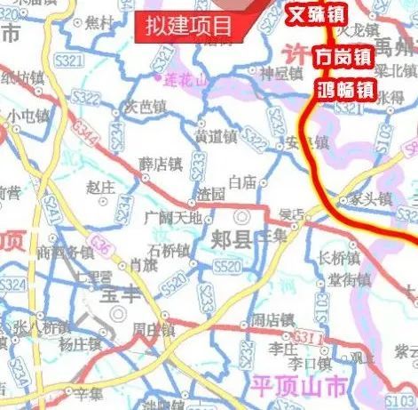 好消息焦平高速郏县段路线图公示途经安良白庙冢头长桥