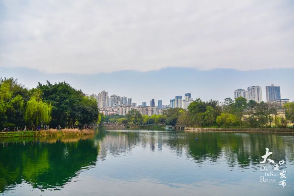 注意哦大渡口公園翠湖禁止放生請愛護身邊的美景