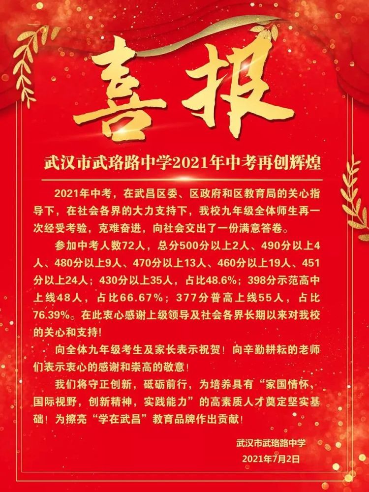 中学2华一寄宿1武昌区硚口区江岸区2021中考喜报汇总赶紧随小编往下看
