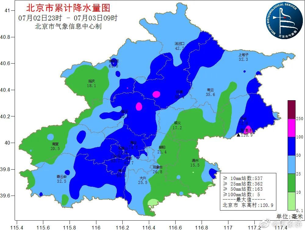 北京最大降雨出现在平谷刚刚气象台再发布雷电黄警