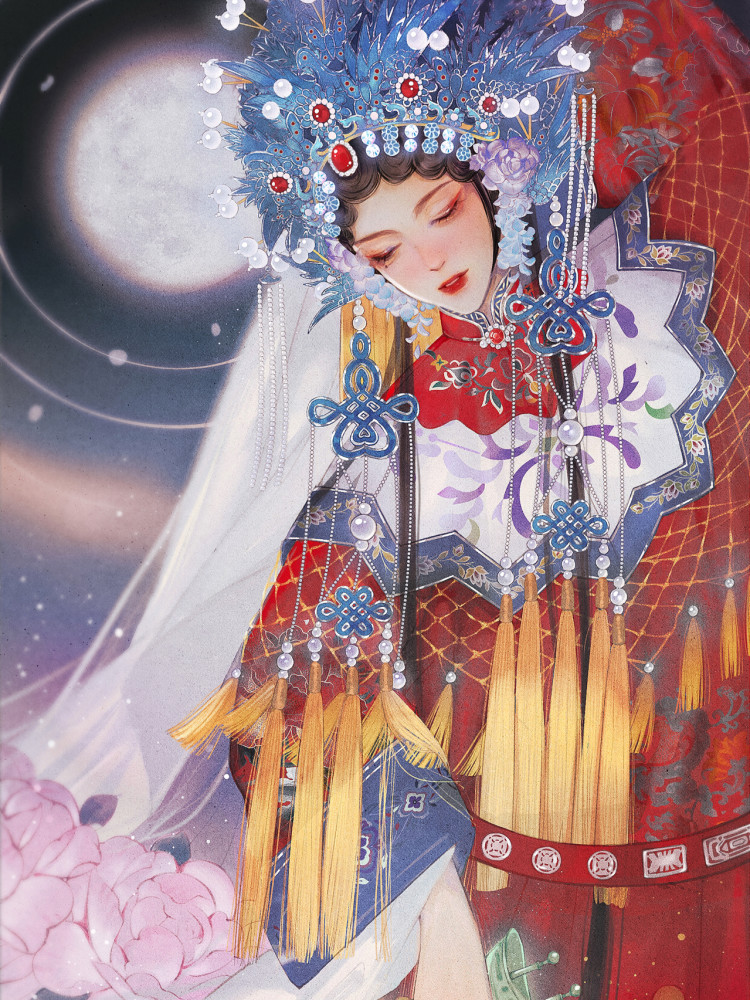 东来也国潮京剧插画