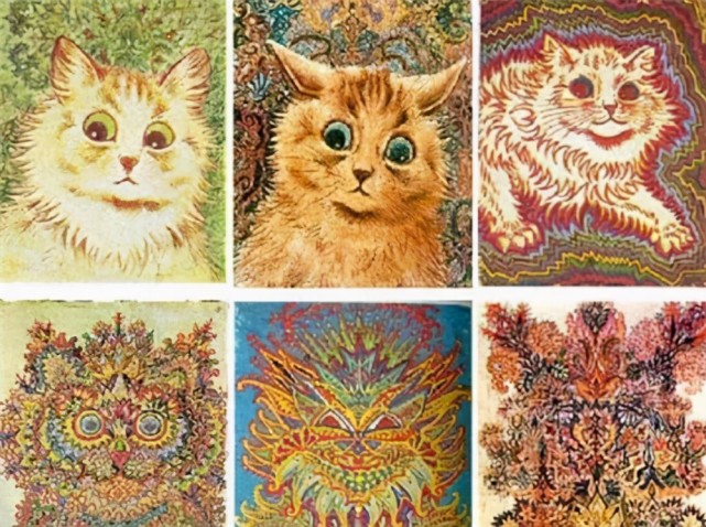 他画了一辈子猫患上精神病后画风变了把猫画成人看着有点奇怪