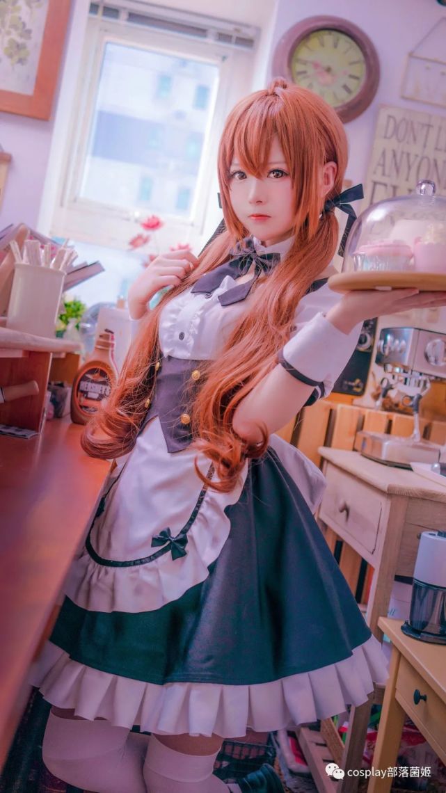 cos:粉色甜蜜系女仆装cos正片,少女心爆炸的樱花季限定
