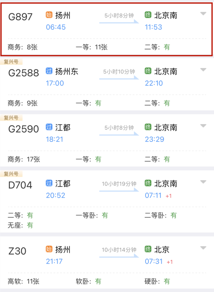 扬州西乘车,到北京仅需5小时8分钟!