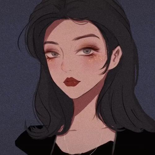 高冷霸气的女生插画头像