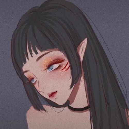 高冷霸气的女生插画头像
