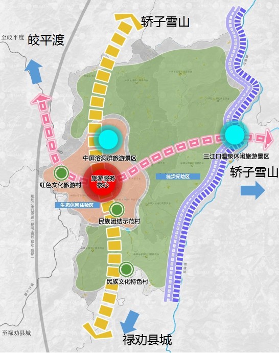 中屏镇位于禄劝彝族苗族自治县中部,政府所在地海拔2120米,是县域地理